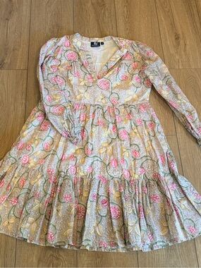 Madison Mathews Dropwaist Eyelet Detail Dress